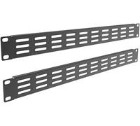 QiaoYoubang 2 Pack of 1U Metal Vented Blank Panel for 19inch Server Rack or Cabinet, Black (1U)