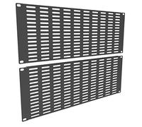QiaoYoubang 2 Pack Vented Blank Panel - Metal Rack Mount Filler Panel for 19in Server Rack Cabinet or Enclosure, Black (4U)