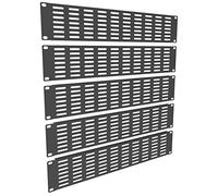 QiaoYoubang 5 Pack of 2U Vented Blank Panel - Steel Blank Rack Mount Panel Spacer for 19in Server Rack Cabinet or Enclosure, Black (2U)