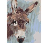 QIAOYUE Donkey Paint By Numbers DIY Acrylic Painting Kit For Kids & Adults, 16 x 20 Inch Frameless, Multi-color, Realistic Style, Unisex, All Seasons, Complete DIY Kit, False