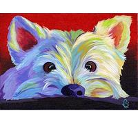 QIAOYUE Paint By Numbers for westie dog Adult and Children DIY Painting Kit Beginner Painting Art Pre-printed Canvas 40X50CM no frame