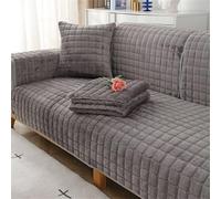 QIAQ Soft Velvet Sofa Covers Washable - Universal Non-Slip Sofa Cushion Covers 1 2 3 4 Seater Couch Covers for Sectional Sofa (45 * 45 cm Pillowcase,Dark gray)