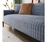 QIAQ Soft Velvet Sofa Covers Washable - Universal Non-Slip Sofa Cushion Covers 1 2 3 4 Seater Couch Covers for Sectional Sofa (90x180 cm,Gray blue)