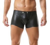 QiaTi Men's Leather Shorts Slim Fit Hot Short Pants Men Sexy Tight Shorts for Casual Holiday