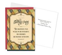 Qiavor Bible Verse Father's Day Card, Religious Fathers Day Card for Husband Dad Godfather, Scripture Fathers Day Gift for Family Friends Christians