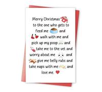 Qiavor Funny Christmas Card for Dog Owner, Heartfelt Christmas Card for Dog Mom Dog Dad, Christmas Gifts for Men Woman, Merry Christmas Card form Dog