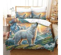 QIAVXZIP 3D The Great Pyrenees Luxury Bedding 3 Pieces Duvet Cover Microfiber with Pillowcases for Adults Kids Bedroom Soft Zipper Super King（260x220cm）