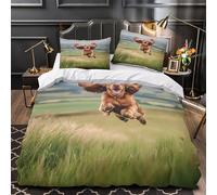 QIAVXZIP Cocker Spaniel 3D Printed 3 PCS Comforter Cover Jumping dog style Duvet Cover Set Plush Breathable Microfiber Zipper Closure for Toddlers Kids Teens Adults Double（200x200cm）