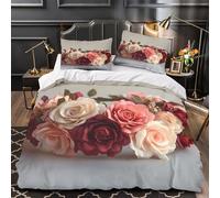 QIAVXZIP Floral crown 3D Print 3 Piece Set Bed Cover Wedding hair accessory Duvet Cover Microfiber Invisible Zipper Anti-Fungal for Kids Teens Men Women King（220x240cm）