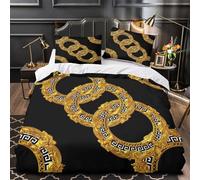 QIAVXZIP Ornate circles 3D Print 3 Piece Comforter Cover Baroque decorative style Quilt Cover Set Soft Microfiber Hidden Zipper Anti-Bacterial for Toddlers Kids Double（200x200cm）