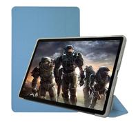 Qiawum Folio Stand Case for Teclast P30T / P30 Tablet 10.1", PU Leather Slim Multi-Viewing Angles Cover with Auto Wake/Sleep Function Hard Back Shell Protective Sleeve(Blue)