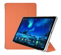 Qiawum Folio Stand Case for TECLAST P50 / P50S / DOOGEE U11 Pro Tablet 11", PU Leather Slim Multi-Viewing Angles Cover with ODEA A11 Function Hard Back Shell Protective Sleeve (Orange)