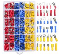 Qibaok 840PCS Electrical Wire Connectors, Insulated Wire Crimp Terminals, Mixed Butt Ring Fork Spade Bullet Quick Disconnect Assortment Kit