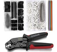 Qibaok Crimping Tool Kit Ratcheting Crimper with 1550PCS 2.54mm Dupont Connectors and 760pcs 2.54mm JST-XH Connectors for AWG 26-20(0.1-0.5mm²)