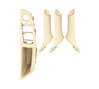 QIBBEI Original Left Hand Drive LHD Black Car Interior Inner Door Handle Panel Pull Trim Cover for BMW 5 Series F10 F18 F11(4pcs Beige Yellow)