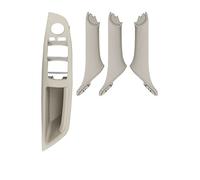 QIBBEI Original Left Hand Drive LHD Black Car Interior Inner Door Handle Panel Pull Trim Cover for BMW 5 Series F10 F18 F11(4pcs Beige White)