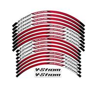 QIBBEI Reflective Motorcycle Wheel Stickers Motocross Rim Decals For Suzuki V-Strom 250 SX Vstrom 1000 1050 XT DL 650 Rim Decals(Rosso)