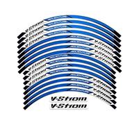 QIBBEI Reflective Motorcycle Wheel Stickers Motocross Rim Decals For Suzuki V-Strom 250 SX Vstrom 1000 1050 XT DL 650 Rim Decals(Blu)