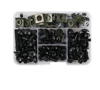 QIBBEI Tool Set Motorcycle Fairing Screws Kit Body Nut Replacement For Z750 Z900 Z1000 Z800 For Versys 650 Er6n For Ninja 400 300 Z1000sx(Black)