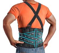 QIBODA Plus Size 4XL/5XL Work Back Brace with 2 Detachable Garter Straps, Back Posture Corrector for Heavy Lifting Safety Protector, Back Support Belt for Men and Women in Construction, Warehouse Jobs