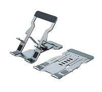QiBok Aluminum Alloy Foldable Phone Stand, Portable Cell Phone Stand for Desk and Adjustable Height, Cell Phone Holder Cradle Dock Compatible Most of Phone