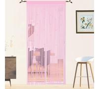 QiBoYuYe Beaded Door Curtain Fly Screen for Doors Window String Curtains Room Dividers Doorways Panel Living Bedroom Closet Drapes (pink, 90x200cm)