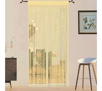 QiBoYuYe Beaded Door Curtain Fly Screen for Doors Window String Curtains Room Dividers Doorways Panel Living Bedroom Closet Drapes (beige, 90x200cm)