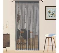 QiBoYuYe Beaded Door Curtain Fly Screen for Doors Window String Curtains Room Dividers Doorways Panel Living Bedroom Closet Drapes (grey, 90x200cm)