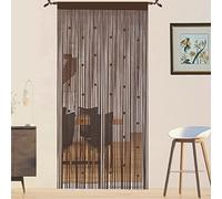 QiBoYuYe Beaded Door Curtain Fly Screen for Doors Window String Curtains Room Dividers Doorways Panel Living Bedroom Closet Drapes (coffee, 90x200cm)