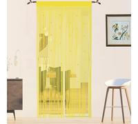 QiBoYuYe Beaded Door Curtain Fly Screen for Doors Window String Curtains Room Dividers Doorways Panel Living Bedroom Closet Drapes (yellow, 90x200cm)