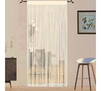 QiBoYuYe Beaded Door Curtain Fly Screen for Doors Window String Curtains Room Dividers Doorways Panel Living Bedroom Closet Drapes (champagne, 90x200cm)
