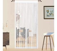 QiBoYuYe Beaded Door Curtain Fly Screen for Doors Window String Curtains Room Dividers Doorways Panel Living Bedroom Closet Drapes (white, 90x245cm)