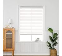 QiBoYuYe Day Night Blind Zebra Roller Blinds Blackout Window Curtain For Bedroom Door Windows Aluminium Cassette Translucent Vision Curtains (White Width 45cm X Height 150 cm)