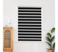 QiBoYuYe Day Night Blind Zebra Roller Blinds Blackout Window Curtain For Bedroom Door Windows Aluminium Cassette Translucent Vision Curtains (Black Width 105cm X Height 150 cm)