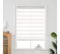 QiBoYuYe Day Night Blind Zebra Roller Blinds Blackout Window Curtain For Bedroom Door Windows Aluminium Cassette Translucent Vision Curtains (White Width 105cm X Height 150 cm)