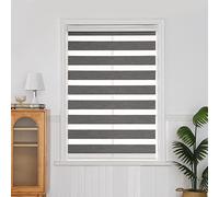 QiBoYuYe Day Night Blind Zebra Roller Blinds Blackout Window Curtain For Bedroom Door Windows Aluminium Cassette Translucent Vision Curtains (Grey Width 105cm X Height 150 cm)