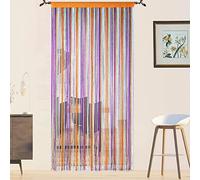 QiBoYuYe Door Curtains Fly Screen Curtain For Window String Flies Doors Decorations Room Dividers Doorways Panel Bedroom Living Closet Door Drapes (Rainbow 90x200cm)