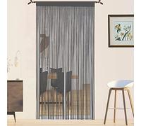 QiBoYuYe Door Curtains Fly Screen Curtain For Window String Flies Doors Decorations Room Dividers Doorways Panel Bedroom Living Closet Door Drapes (Grey 200x200cm)