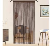 QiBoYuYe Fly Screen Curtains For Window String Flies Doors Decorations Room Dividers Doorways Panel Bedroom Living Closet Drapes (Coffee 90x200cm)