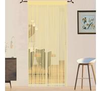 QiBoYuYe Fly Screen Curtains For Window String Flies Doors Decorations Room Dividers Doorways Panel Bedroom Living Closet Drapes (Beige, 90x200cm)