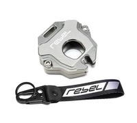 QIBOZNG Motorcycle key protective cover For HON&DA Rebel CM1100 REBEL 1100 1100T DCT 2024 Motorcycle Accessories CNC Key Case Cover Key Shell Keyring KeyChain(Gray2)