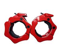 qibylift Olympic Barbell Clips Weightlifting Collars 2 Inch Clamps，Locking Weight Clips, Lockdown Weight Clamps for Workout Weightlifting Fitness Training (Red)