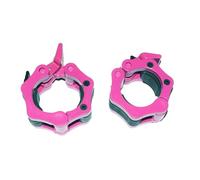 qibylift Olympic Barbell Clips Weightlifting Collars 2 Inch Clamps，Locking Weight Clips, Lockdown Weight Clamps for Workout Weightlifting Fitness Training (Pink)