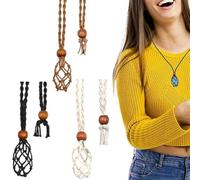 QIBZI Chains for Women, 3 Pieces Stone Rope for Necklace, Empty Crystal Necklace, Quartz Pendant for Necklace, Adjustable Rope