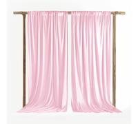 QICAIYUN 10x10ft Wrinkle Free Pink Backdrop Curtains for Parties Pink Fabric Curtain Backdrop Drapes for Wedding Arch Party Ceremony Stage Decoration