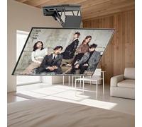 QICBYING 0-85° Flip Down TV Wall Mount - Telescopic Motorized Ceiling TV Mount Bracket, For 50-90 Inch Motorized Tv Mount, Motorized Flip Down TV Roof Ceiling Mount Stand