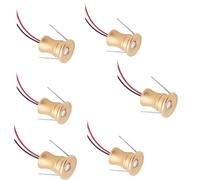 QICBYING 4/6 PCS Mini Recessed LED Spotlight - 1W Step Lamp, Embedded Ceiling Downlight, Concealed Background Wall Ceiling Light For Display Cabinets(6pcs-gold,DC12V-Warm White)