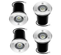 QICBYING 4PCS Outdoor Recessed Spot Light - Ground LED Landscape Lights, IP67 Waterproof Garden Buried Lamp, 1W LED Floor Spotlight, For Garden, Driveway, Deck, Step Lighting(Blue,1W(12V))