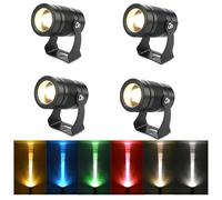 QICBYING 4PCS Rotation Spotlight - Narrow Beam Floodlight, LED Landscape Wall Washer Spot Light, IP65 Outdoor Waterproof Spotlight, Garden Strong Long-Range Light(Red,5W(AC 85-265V))