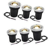 QICBYING 6 Pack Outdoor LED Flood Light - 1W Ground Spotlights, IP67 Waterproof Outdoor Buried Lights, Recessed LED Spot Lights, For Paving, Patio, Step, Garden Lawn Landscape Lighting(Red,220v(1W))